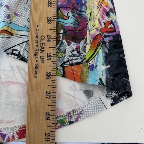SNOSKINS Button Top Womens Small Colorful Artsy Graffiti Abstract Fun Casual - Picture 10 of 12